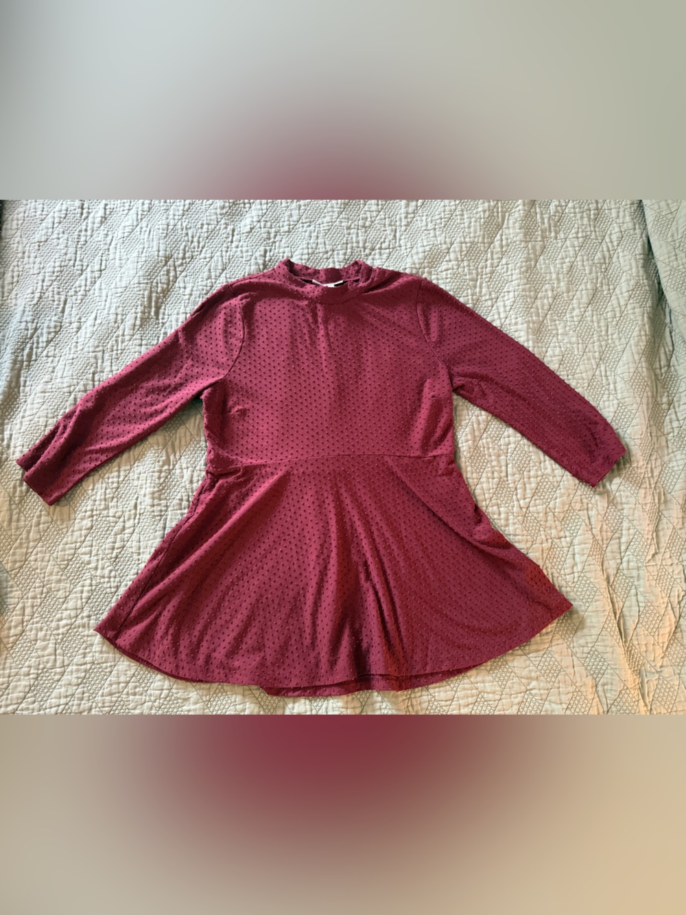 Motherhood Maternity Burgundy Long Sleeve Swing Tunic
